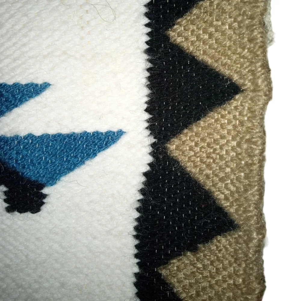 Vintage Hand Woven Wool Tapestry 25” x 37” | Ecuadorian Dance Warrior Rug